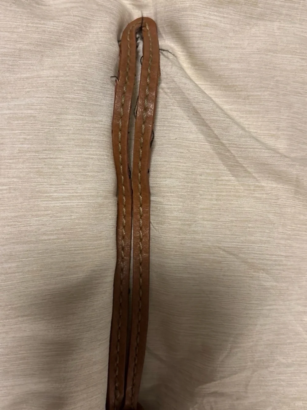 Fossil Brown Leather Bag Charm with Key and Beads
